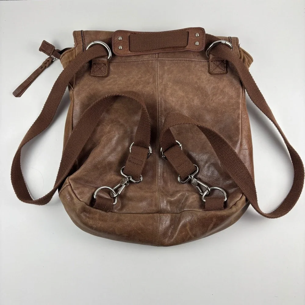 The Sak Ventura Backpack Messenger Women Large Brown Leather Convertible Boho